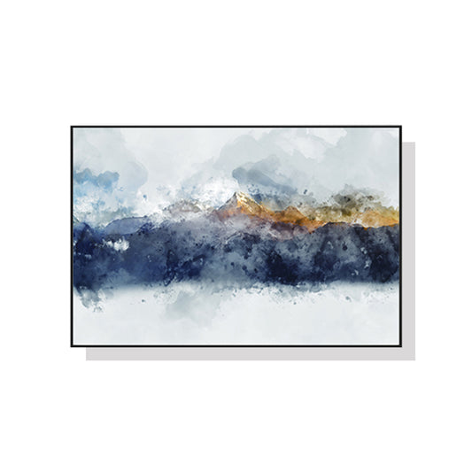 Wall Art 50cmx70cm Abstract Sunlight Mountains Black Frame Canvas