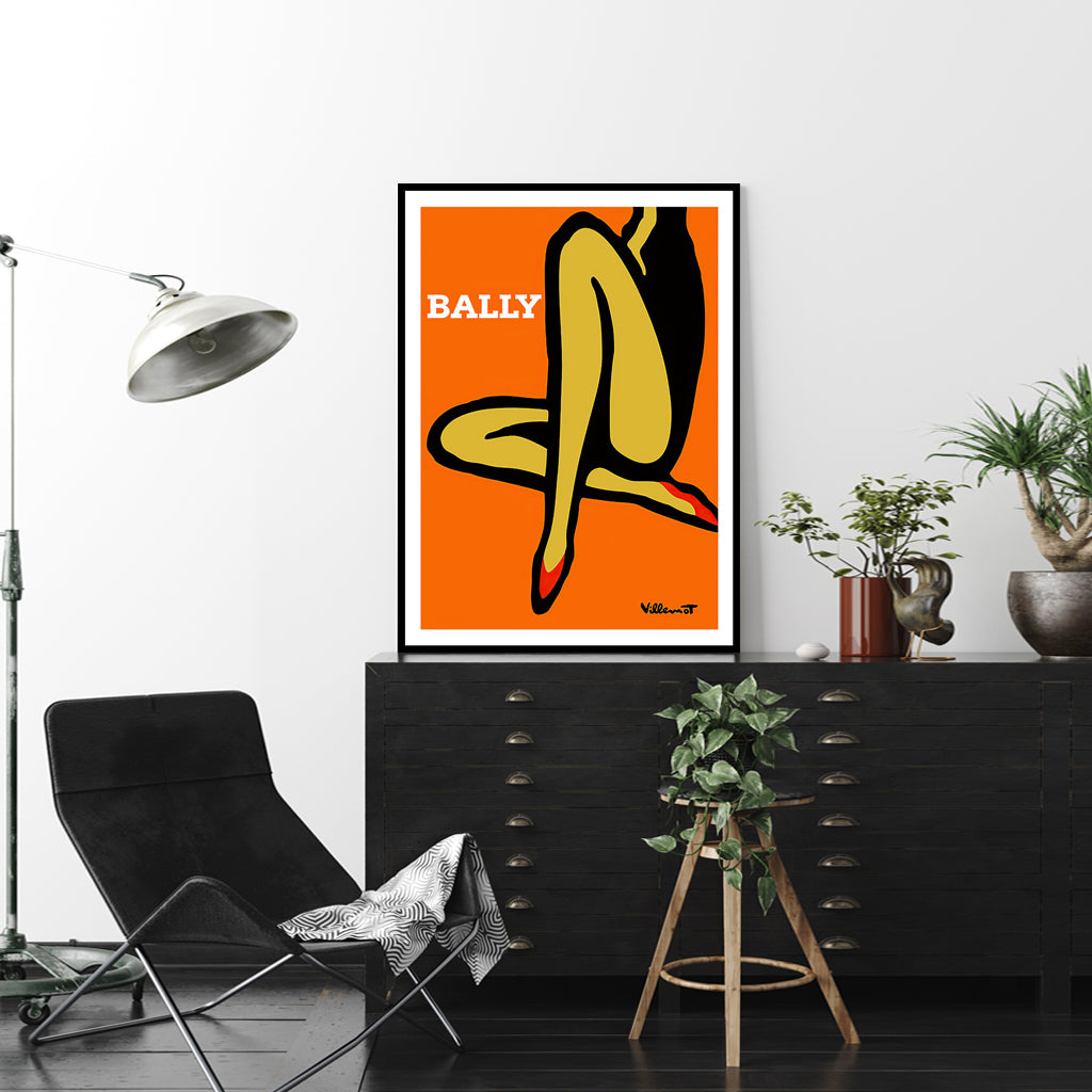 Wall Art 90cmx135cm Orange Legs Black Frame Canvas