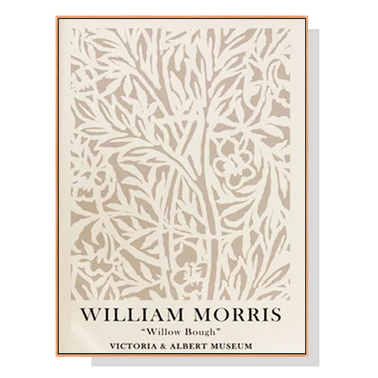 Wall Art 50cmx70cm William Morris Neutral Wood Frame Canvas