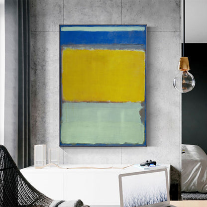 Wall Art 90cmx135cm Blue Yellow Green By Mark Rothko Black Frame Canvas