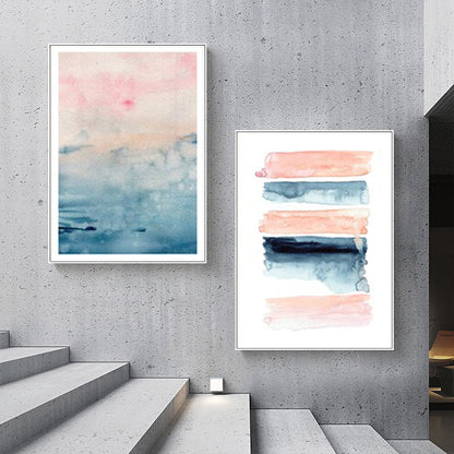 Wall Art 100cmx150cm Abstract Pink 2 Sets White Frame Canvas