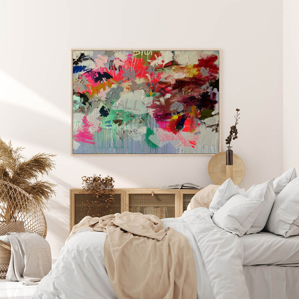 Wall Art 80cmx120cm Abstract Free Flow Wood Frame Canvas