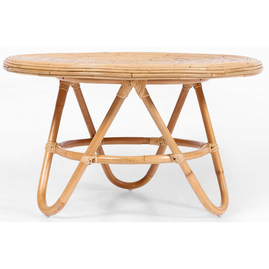 Crocus Rattan Round Coffee Table 80cm - Natural