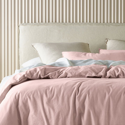 Bianca Acacia Blush Vintage Washed Cotton Quilt Cover Set King