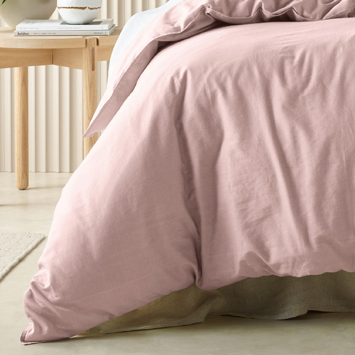 Bianca Acacia Blush Vintage Washed Cotton Quilt Cover Set King